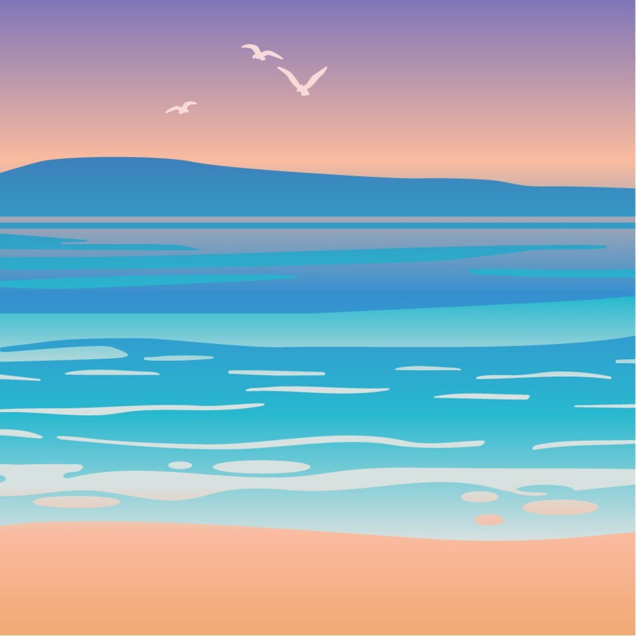 Steady Waters - 6"x6" Stencil Set of 2 Layering Background Stencils